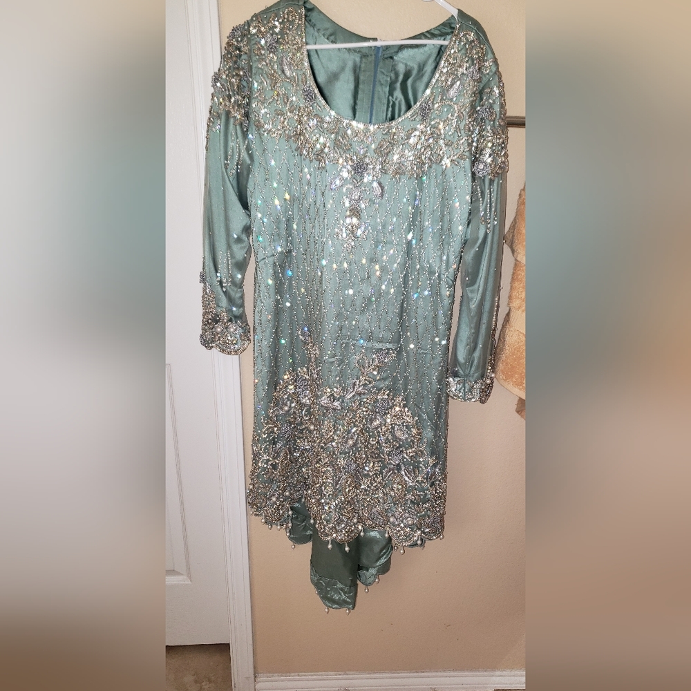 Gorgeous formal shalwar kameez embellished in crystals